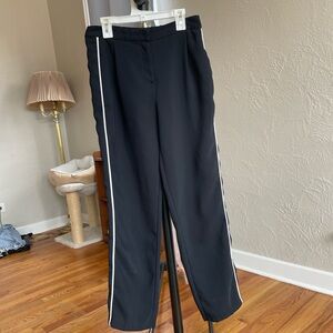 Black Pants with White Side Stripes